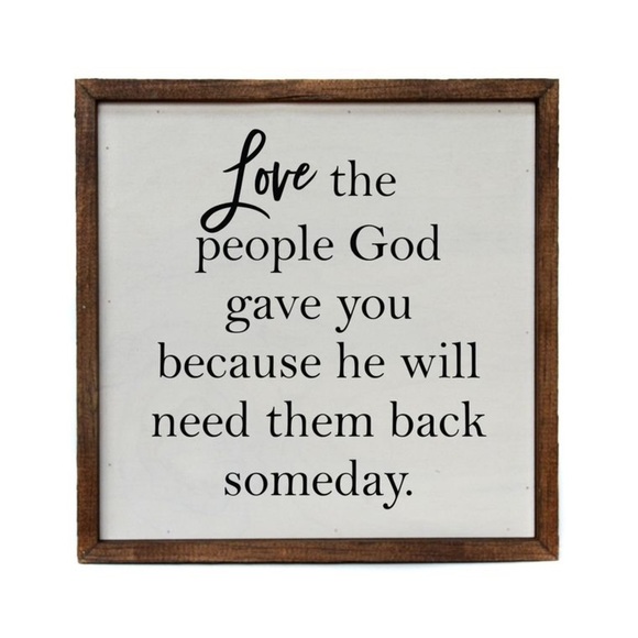 10x10 Love The People God Gave You Rustic Home Décor NEW - Picture 1 of 1